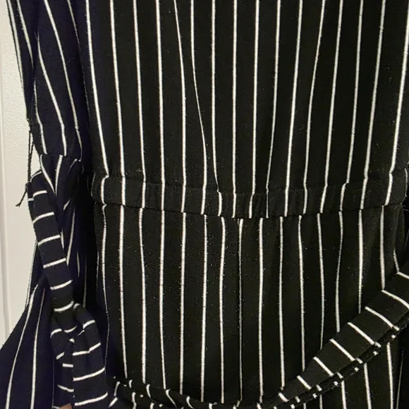 Torrid Super Soft Tie Front Jumpsuit – Size 1 – Black White Stripe - Picture 7 of 9